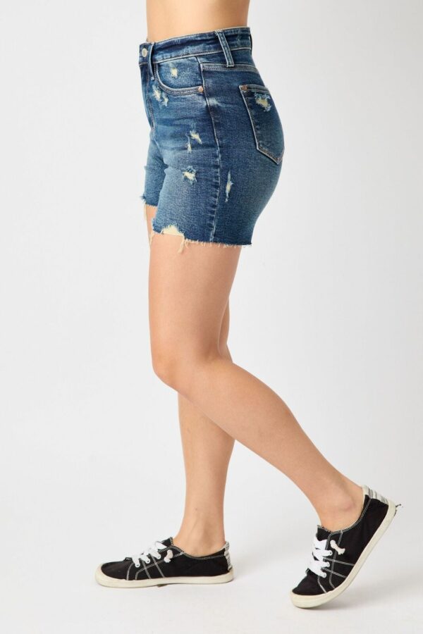 Judy Blue H/W Mild Destroy Cut Off Mid Length Shorts - Image 2
