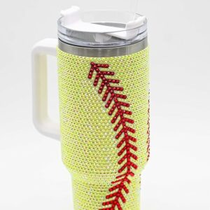 Softball Rhinestone Studded 40oz Tumbler