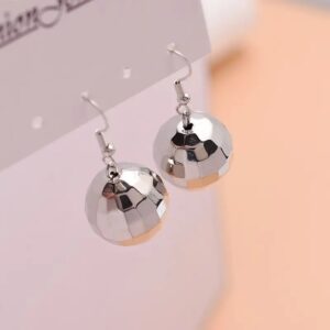 Silver Disco Ball Earrings