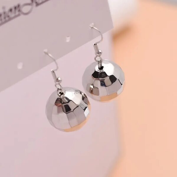 Silver Disco Ball Earrings