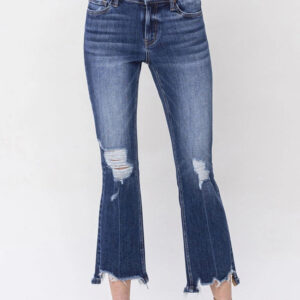 Lovervet Mid Rise Crop Kick Flare Jeans