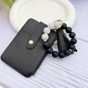 Keychain Wallet with Wristlet Bangle Bracelet