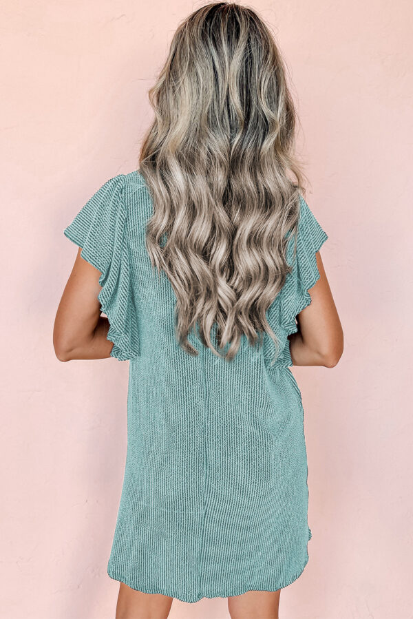 Aruba Textured Flutter Sleeve Dress - Image 2