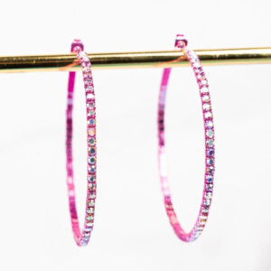 Iridescent Pink Hoop Earrings