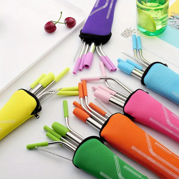 2pc Stainless Steel Straw Set