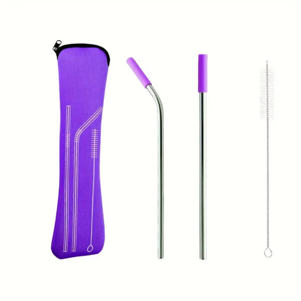 2pc Stainless Steel Straw Set - Image 6