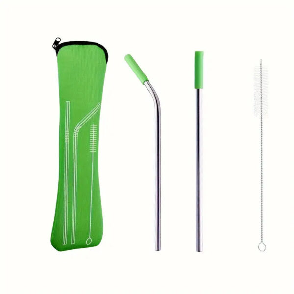 2pc Stainless Steel Straw Set - Image 4