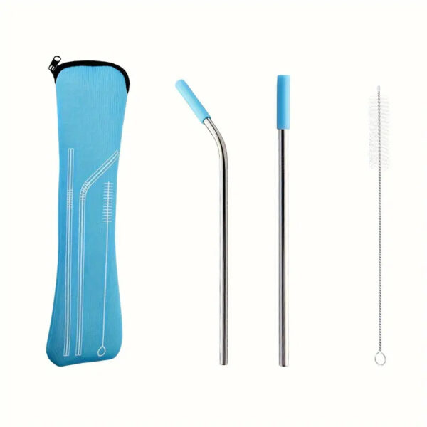 2pc Stainless Steel Straw Set - Image 7