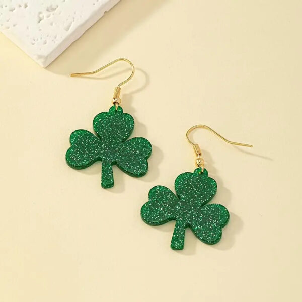 Sparkly Shamrock Earrings - Image 2