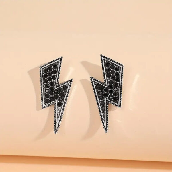 Rhinestone Lightning Bolt Earrings