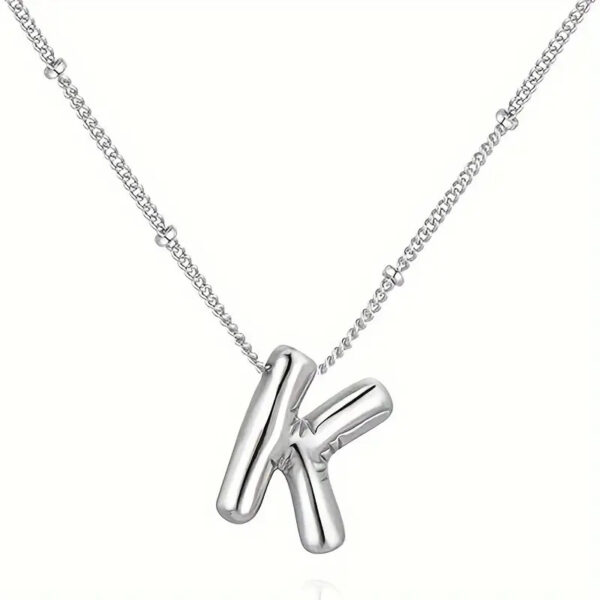 Silver Initial Bubble Necklace - Image 2
