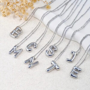 Silver Initial Bubble Necklace