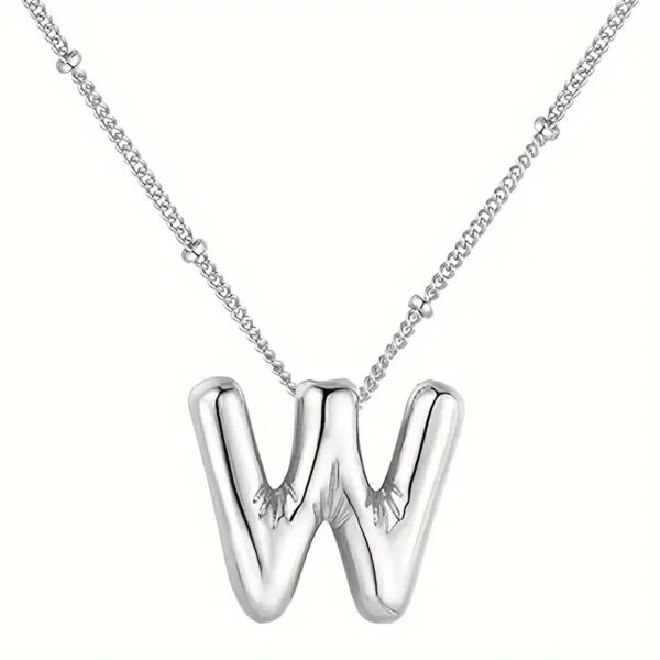 Silver Initial Bubble Necklace - Image 15