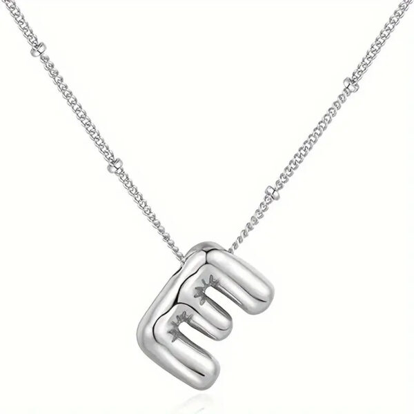 Silver Initial Bubble Necklace - Image 3