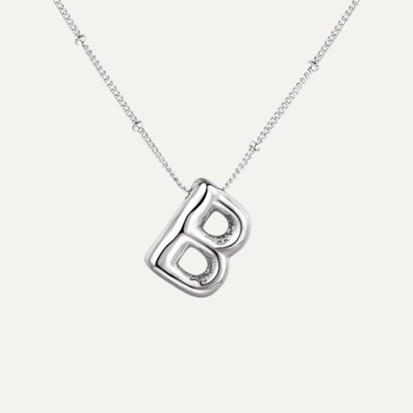 Silver Initial Bubble Necklace - Image 14