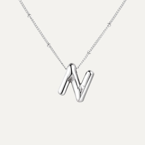 Silver Initial Bubble Necklace - Image 12