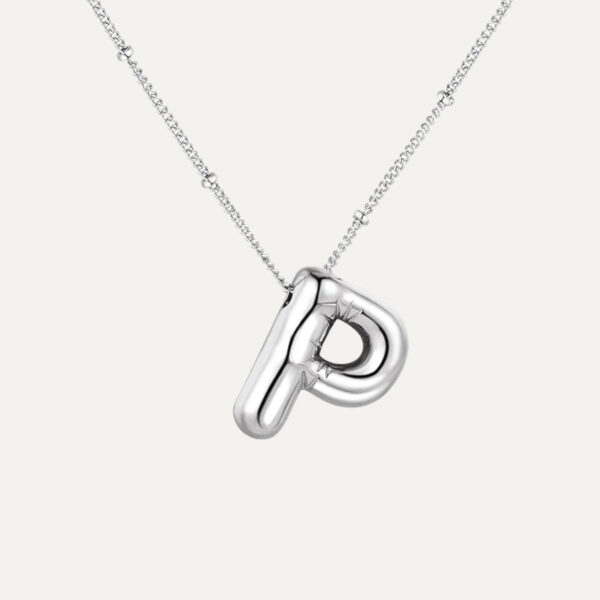 Silver Initial Bubble Necklace - Image 13