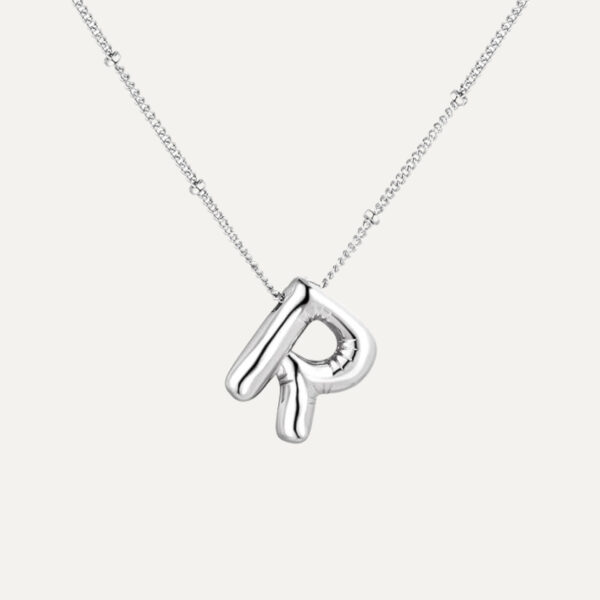 Silver Initial Bubble Necklace - Image 16
