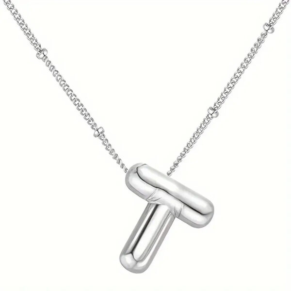 Silver Initial Bubble Necklace - Image 9