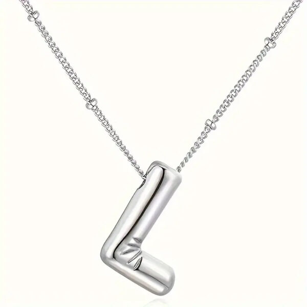 Silver Initial Bubble Necklace - Image 8
