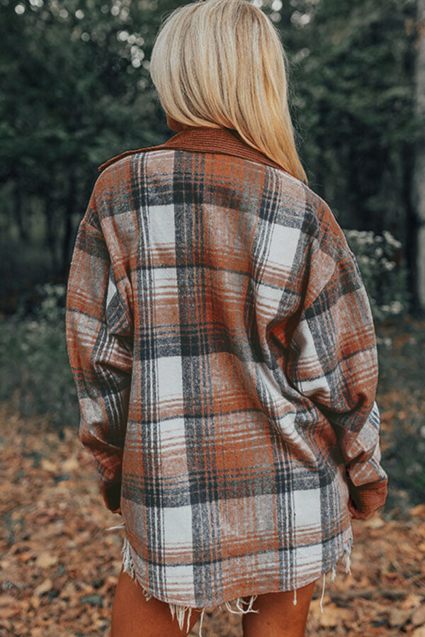 Plaid Corduroy Shacket - Image 2
