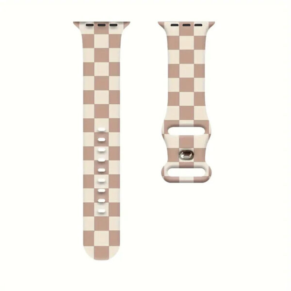 Khaki Checkered Smart Watch Band