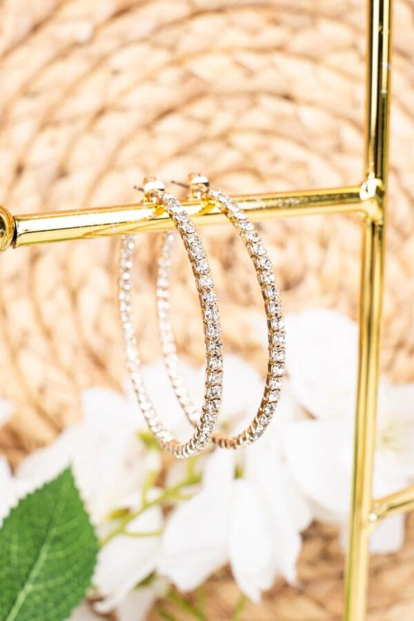 Crystal Avenue Inside-Out Goldtone Crystal Hoop Earrings