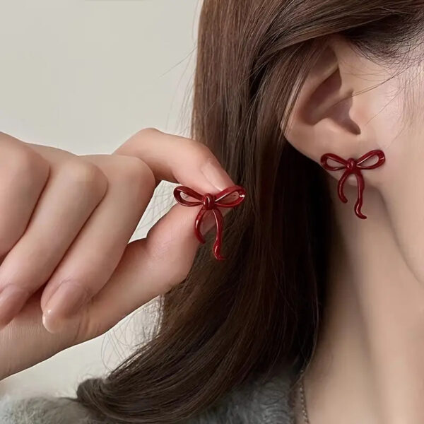 Red Coquette Earrings - Image 2