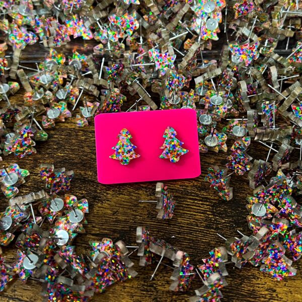 Glitter Confetti Tree Studs - Image 3
