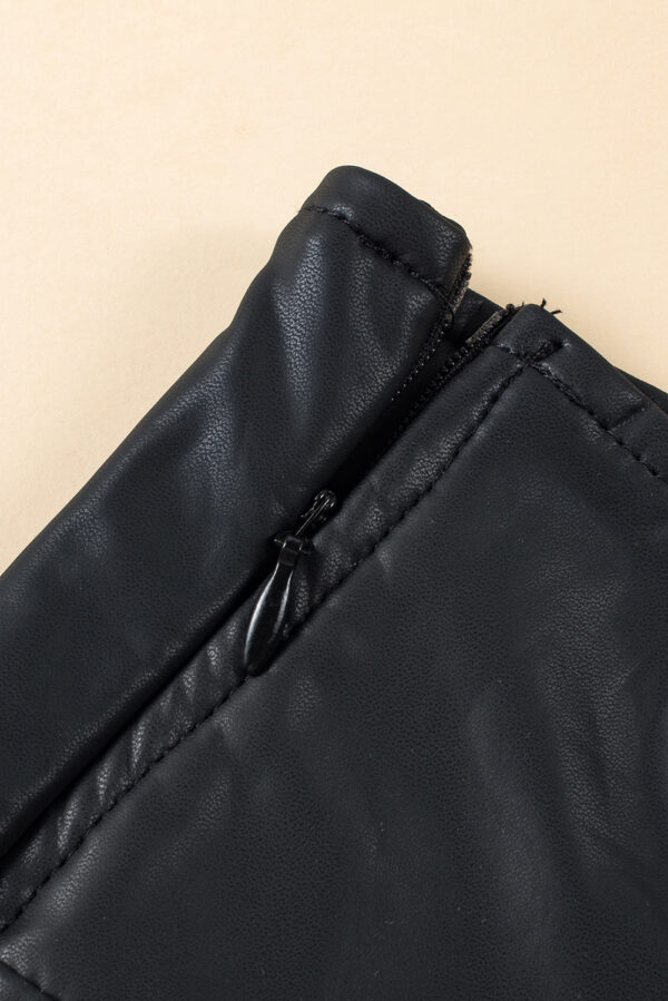 Black High Rise Faux Leather Leggings - Image 4