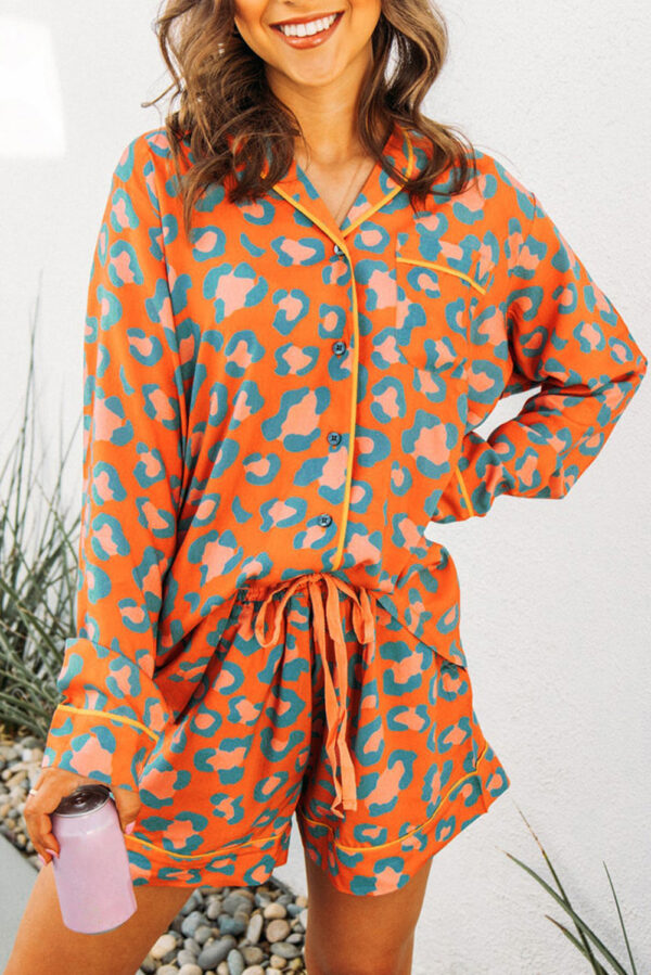 Orange Leopard Lounge Set