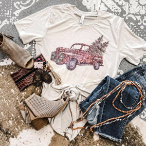 Leopard Christmas Truck Tee