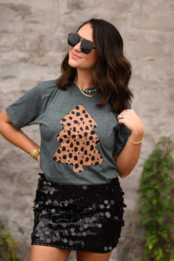 Leopard Christmas Tree Tee  - Image 2