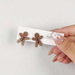 Gingerbread Man Sparkle Earrings