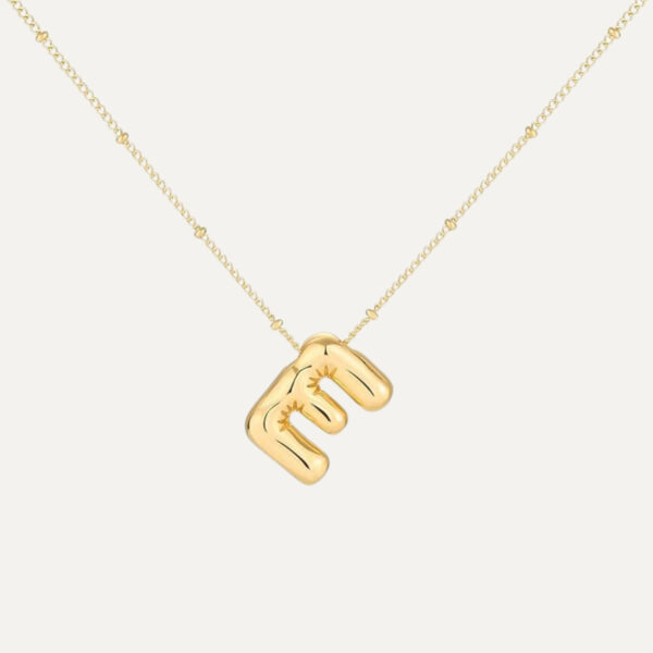 Gold Initial Bubble Necklace - Image 13