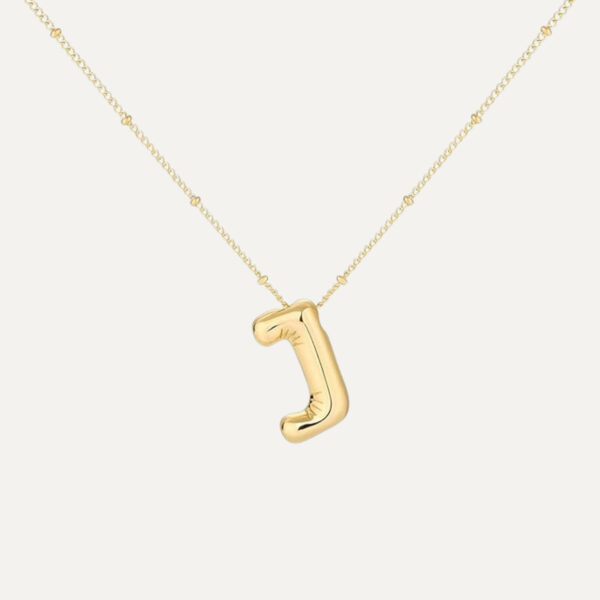 Gold Initial Bubble Necklace - Image 12