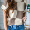 Checkered Short Sleeve Sweater - Image 2