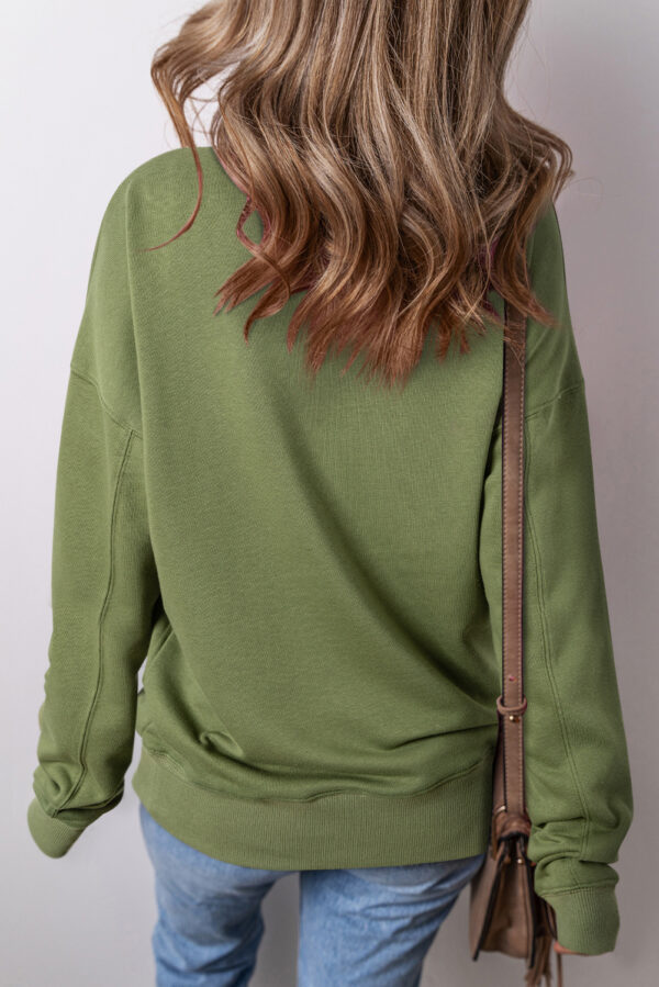 Drop Shoulder Pocketed Loose Sweatshirts - Image 2