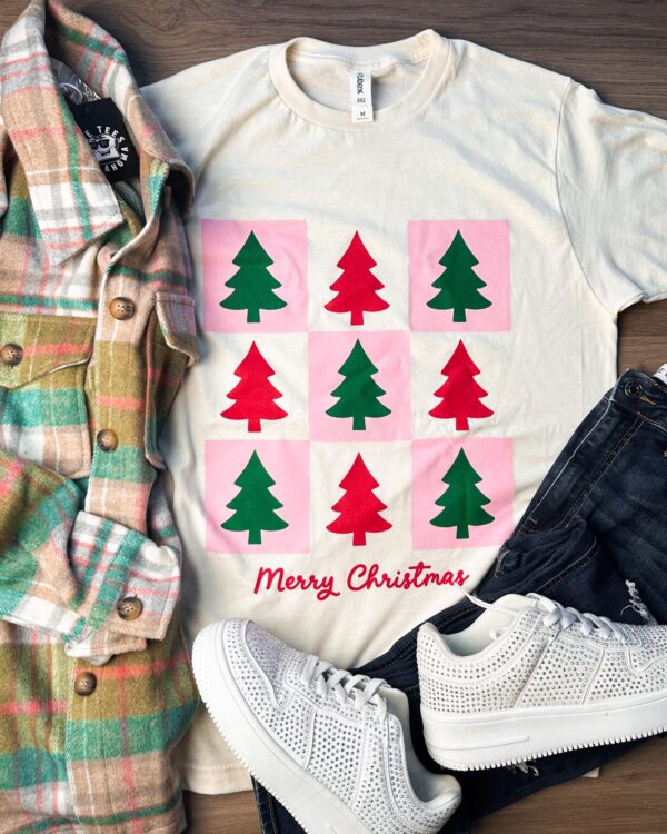 Checkered Christmas Tree Tee