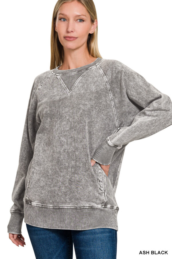 Halo Washed French Terry Pullover - Image 6