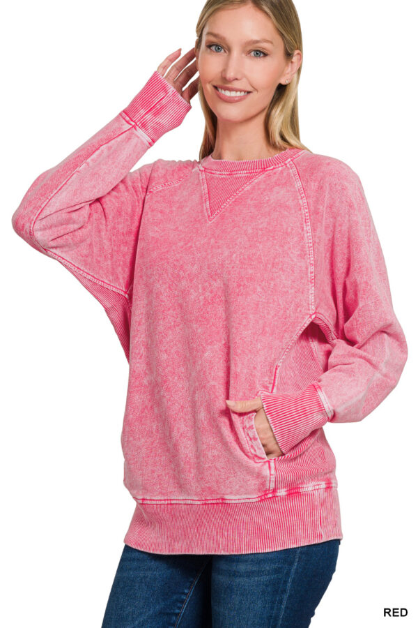Halo Washed French Terry Pullover - Image 2