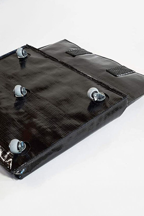 Silver Collapsible Rolling Tote Bag - Image 3