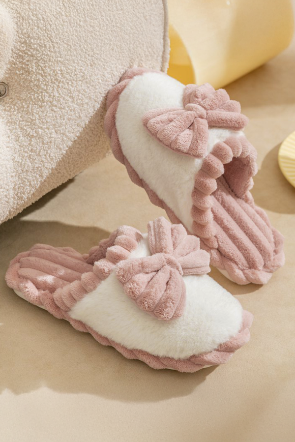 Plush Bow Slippers - Image 2