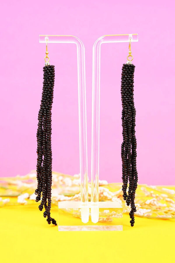 Kindra Seed Bead Fringe Earrings