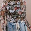 Floral Mesh Long Sleeve Top