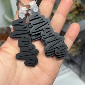 Mama Matte Black Keychain