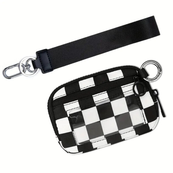 Checkered Nylon Wristlet