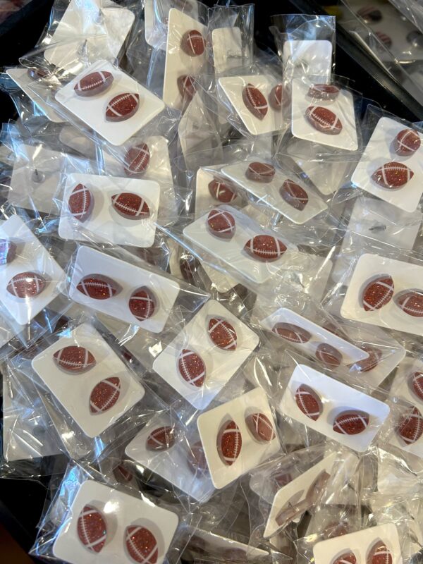 Glitter Football Stud Earrings
