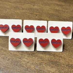 Bearcat Heart Studs
