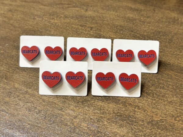Bearcat Heart Studs